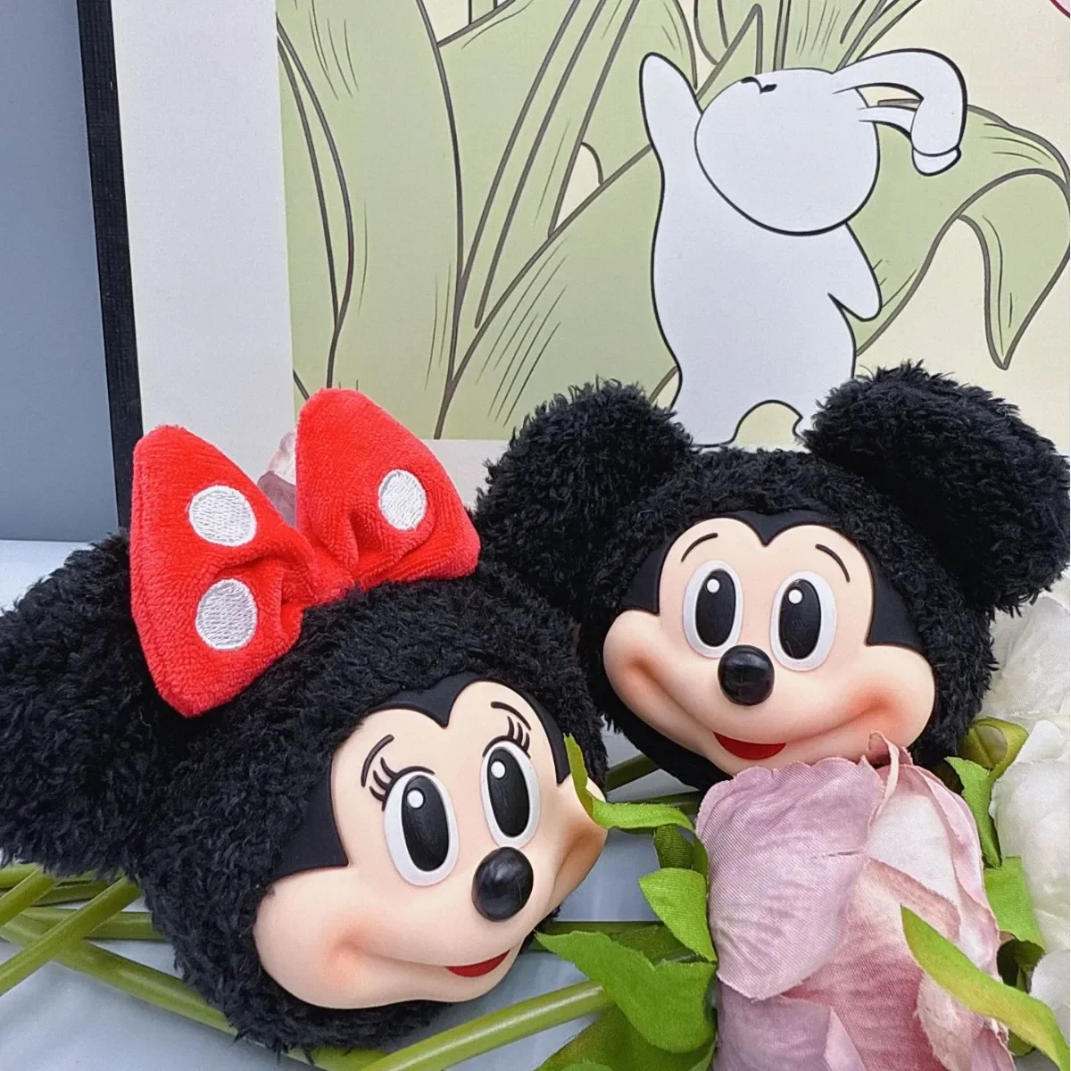 15CM Disney Mickey Minnie Pendant KeyChain Mickey Mouse Blind Box Vinyl Doll Mickey Family Series Plush Pendant Toy Xmas Gift