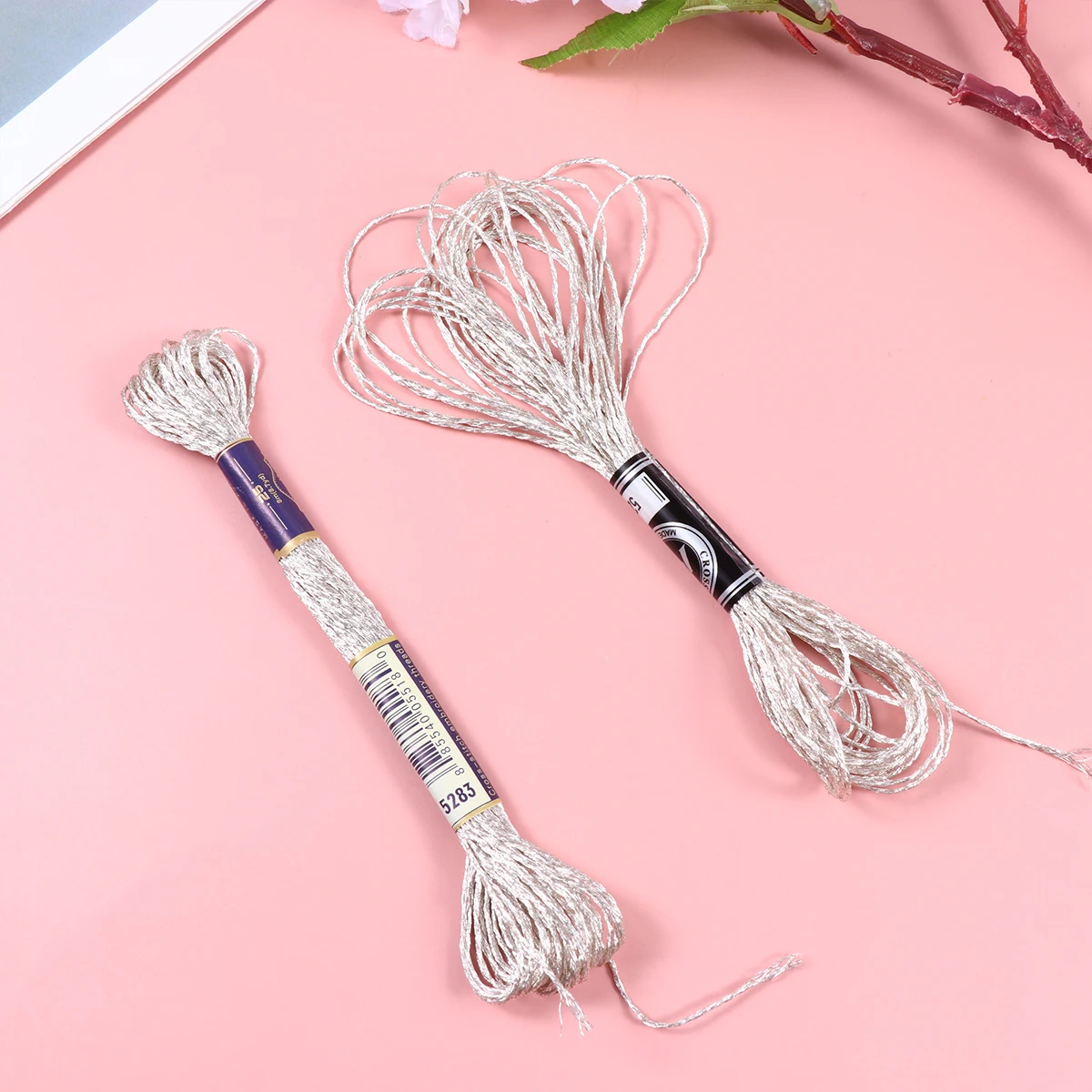 

12pcs 8M 12 Strands Metallic Sewing Thread Set Embroidery Machine Craft Diy Home Use Glitter Spools Silver Color Handicraft