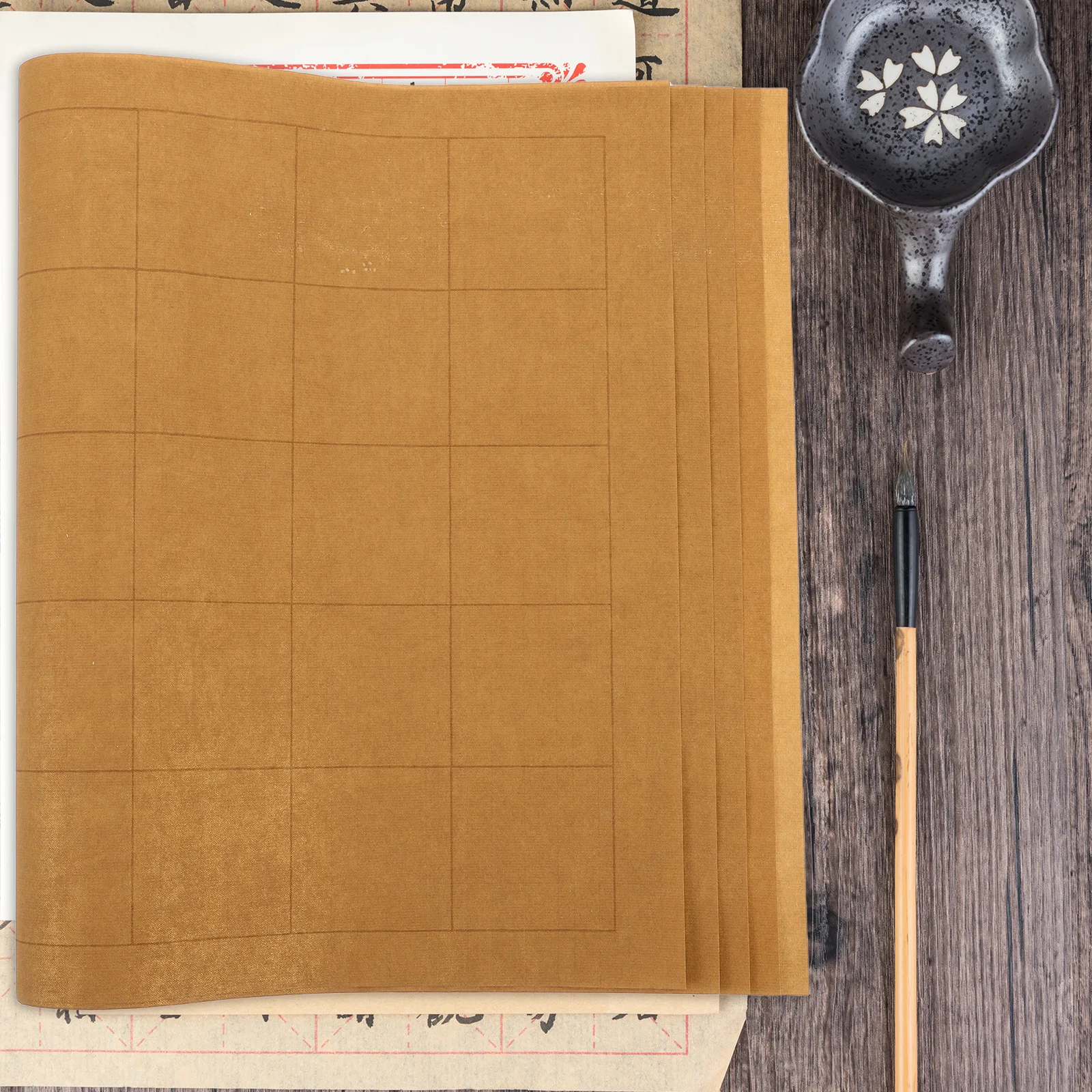 

5 Sheets Special Paper for Calligraphy Grid Chinese Rice Practice Xuan Three Open Supplies Script