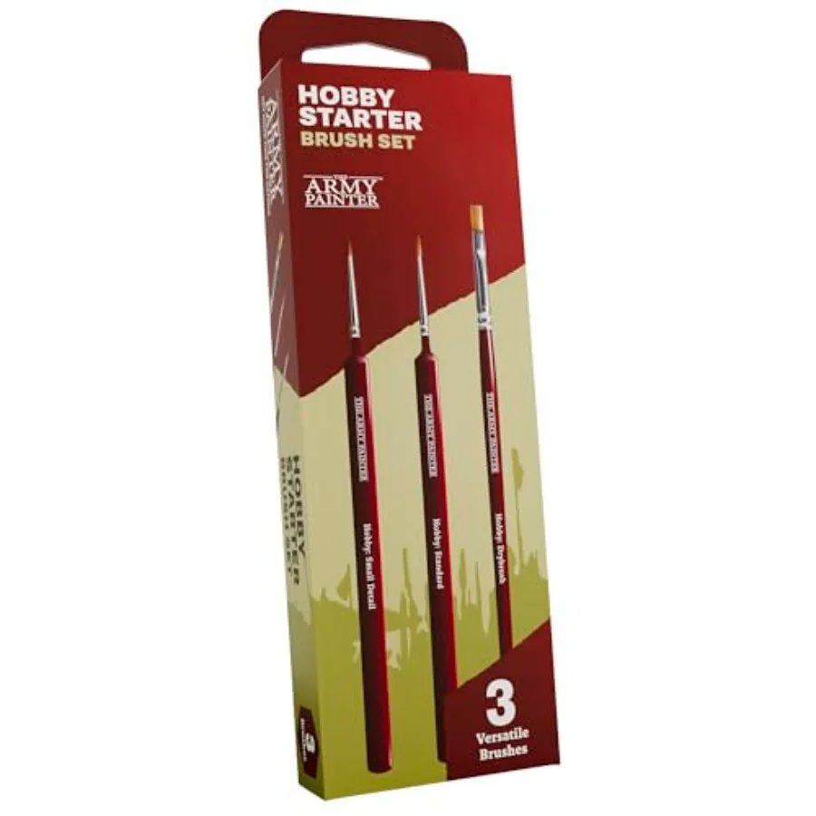 

【Spot goods】Hobby Starter Brush Set 3 Paint Brushes for Acrylic Paint incl. Drybrush Small Detail and Standard Fine Tip Model B