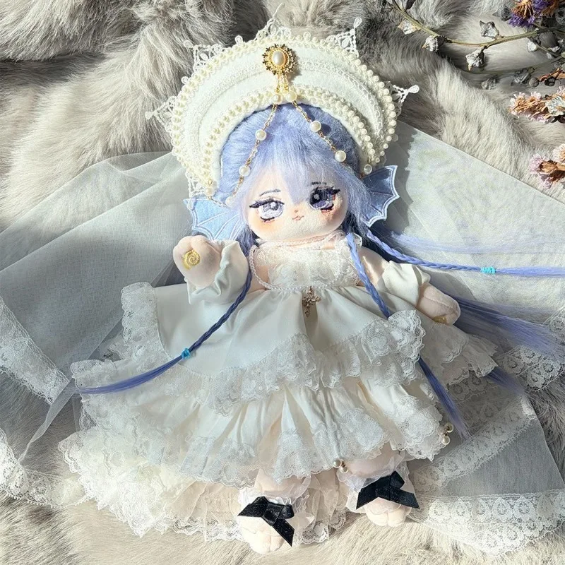 30CM No Attribute Conch Princess Girl Plush Cotton Doll High-Temperature Silk Wig Long Leg Body Cosplay Dress Up Toy Dolls Gift