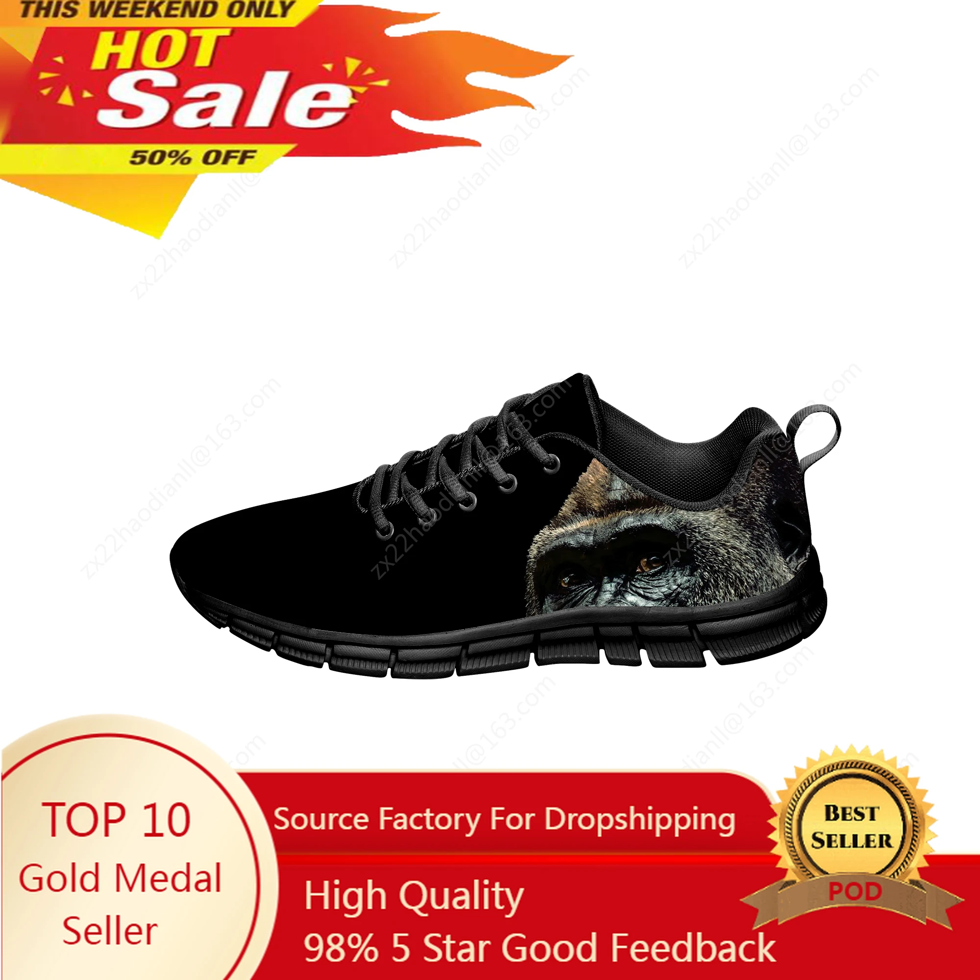 Funny Monkey Gorilla Pattern Sneakers Mens Womens Teenager Fashion Casual Shoes Canvas Running 3D Printed Shoes Lightweight shoe