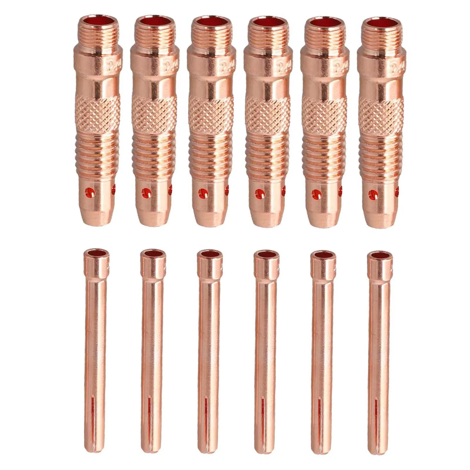 Replacement Collets Welding Torch Parts Welding Tasks Good-quality Red Copper High Electrical Conductivity For PTA-17