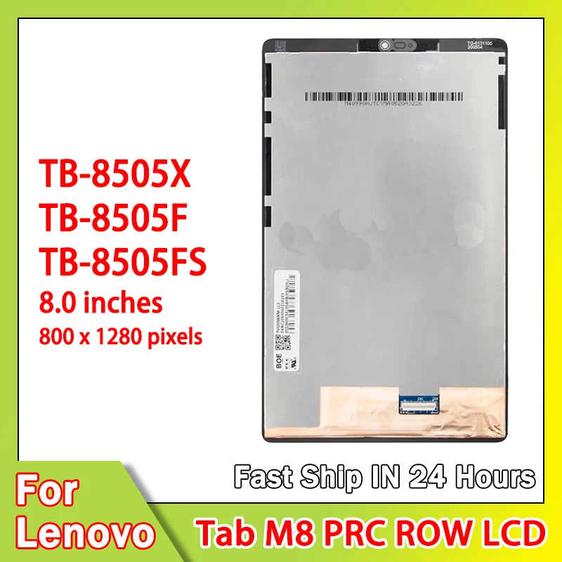 8.0 inches For Lenovo Tab M8 (HD) TB-8505X TB-8505F TB-8505FS  LCD Touch Screen Digitizer Assembly For Tab M8 (2nd Gen）Display