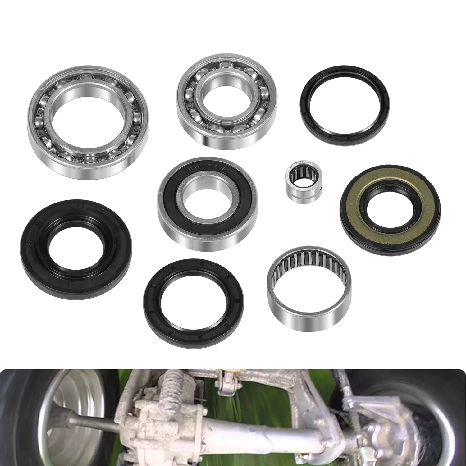 

Rear Differential Bearings & Seals Kit 25-2048 Fit for Suzuki Ozark 250 LT-F250 2X4 2WD 2002-2014, Quadsport Z250 LTZ250 2x4