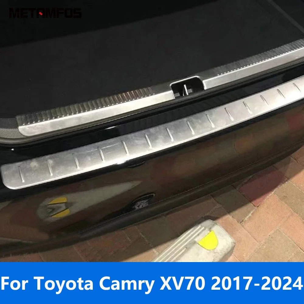

Accessories For Toyota Camry XV70 2017-2021 2022 2023 2024 Rear Trunk Bumper Foot Plate Tailgate Door Sill Scuff Guard Plate