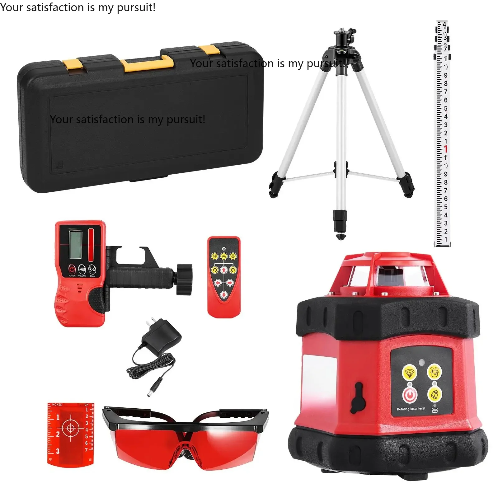 For construction Rotary Level Kit Degree Self Leveling Red Horizontal Transit with Tripod Receiver Remote Control Scale