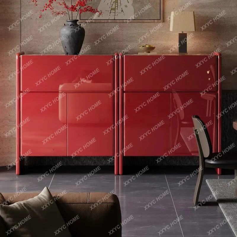 XX light luxury decorative cabinet marble paint dining side cabinet  villa large flat aisle side cabinet