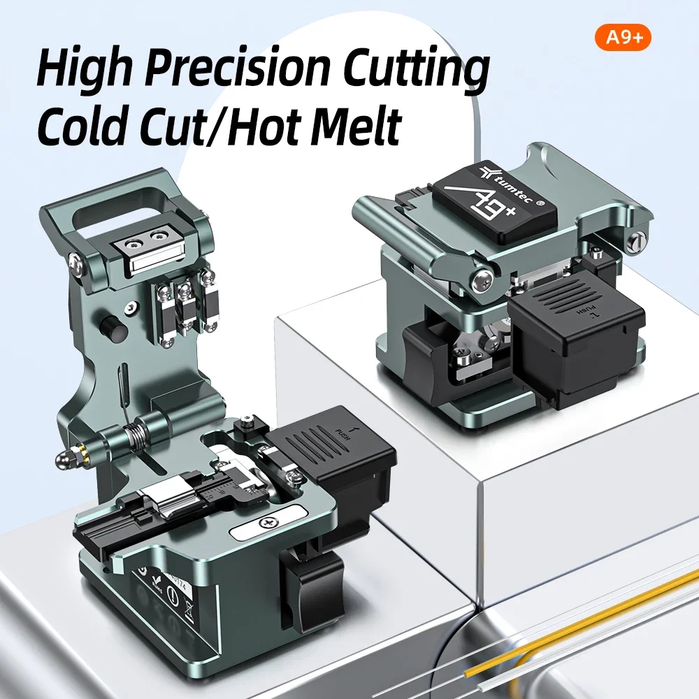 Tumtec-A9 + Optical Fiber Cutter, High Precision Fiber Cleaver with Scrap Box, 50000 Lifes, Fiber Optic Cleaver, Cutting Knife