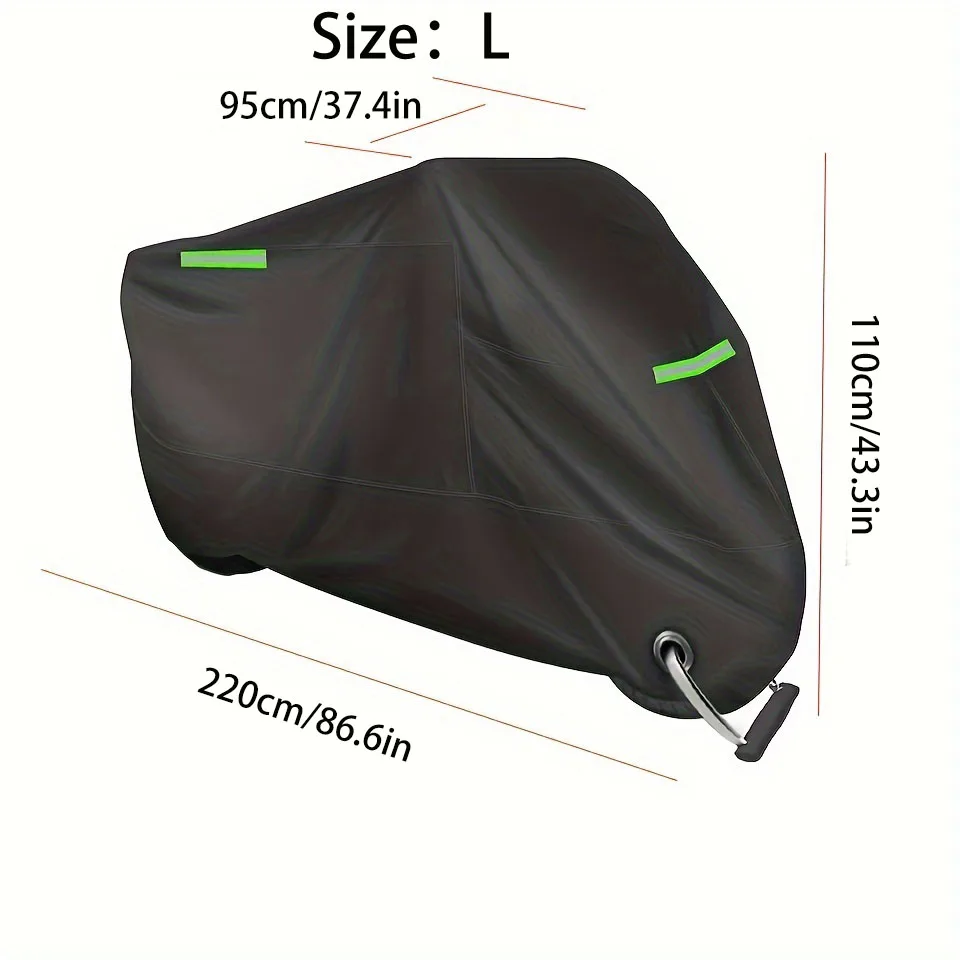 [Night Reflective Safety Motorcycle Cover] All-Season - Durable 210D Oxford, Tear & Sun Protection, Long 86.6inch