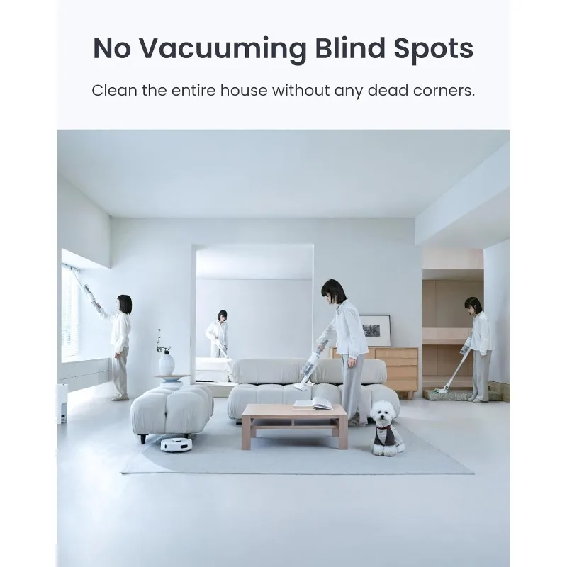 Robot Vacuum and Cordless Vacuum Cleaner K10+ Pro Combo, TwinFlow™ Suction Tech, Dual Dust Collection Station, Compact