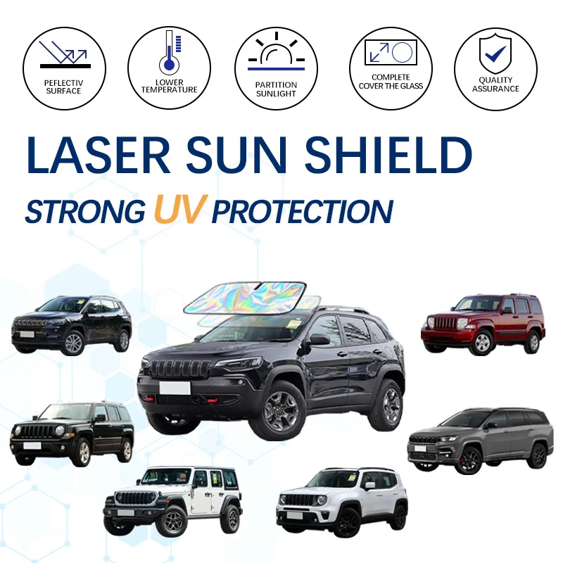 

Car Windshield Sun Shade Sunshade Sun Visor shade cover Foldable Blocks UV Rays For Jeep Wrangler JK JL JKU SUV Renegade Liberty