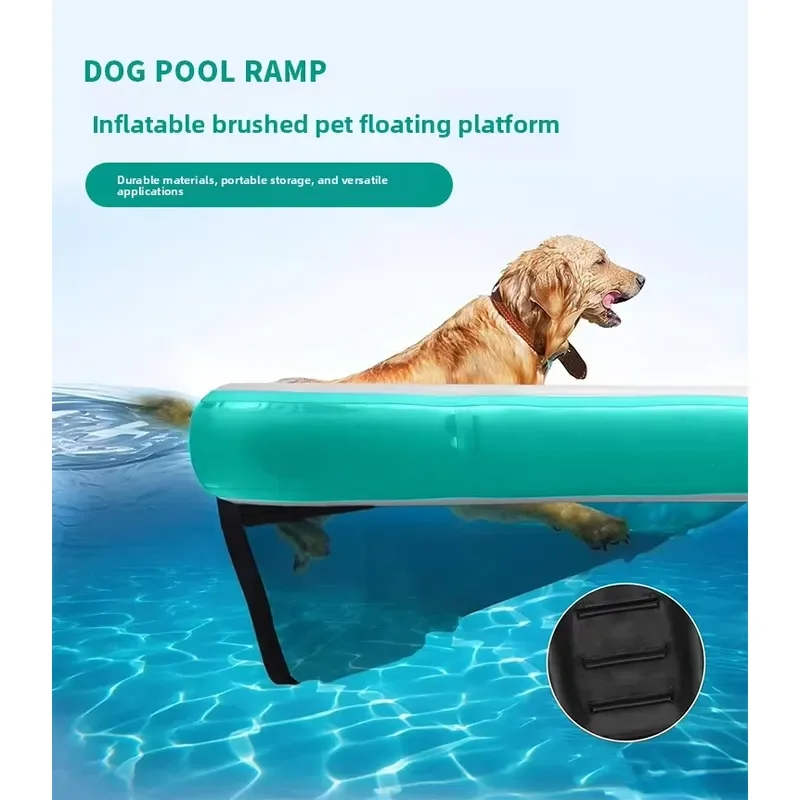 Cross-border Custom Pet Water Floating Row Thickened PVC Inflatable Ladder Dog Dock Climbing Ramp Inflatable Bed China Custom view 6