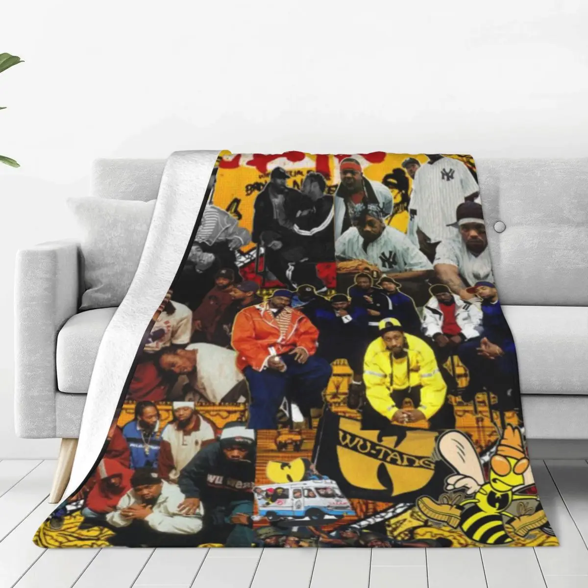 WU-T-TANG G-CLAN Blanket Flange Textile Decor Portable Super Soft Throw Blankets for Home Office Plush Thin Quilt