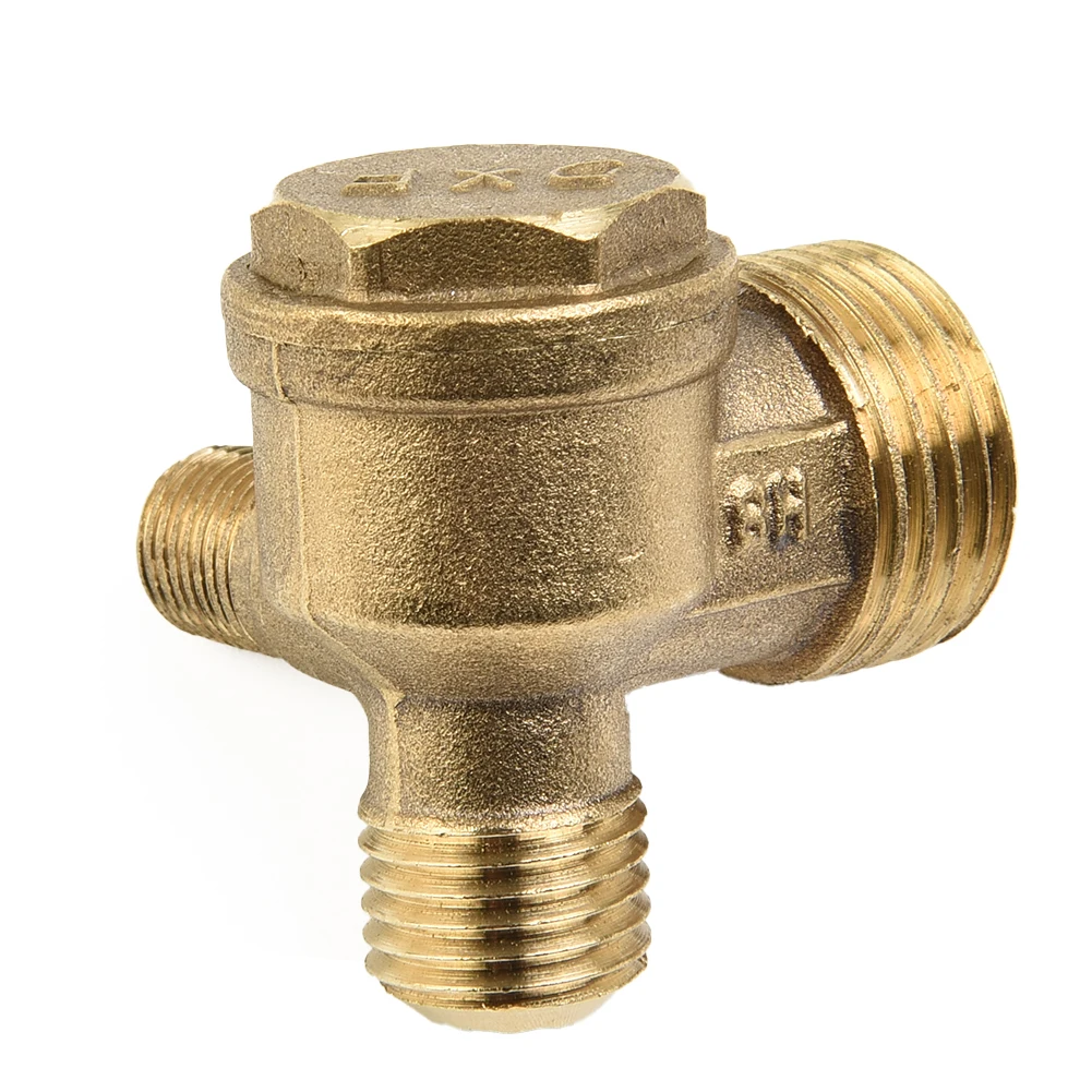 Tool Accessories Check Valve Connector Tool 20mm/14mm/10mm Brass Gold High Strength For Air Compressor Prevent Easy To Install