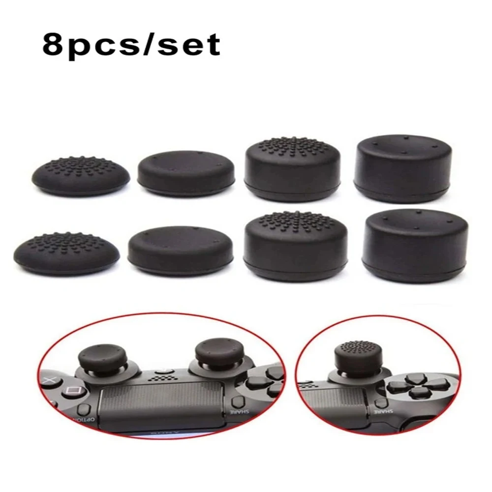 8pcs Silicone 3D Analog Thumb Stick Grip Cap Joystick Cover for PS5/PS4/PS3/PS2/Xbox 360/Xbox One Game Accessories