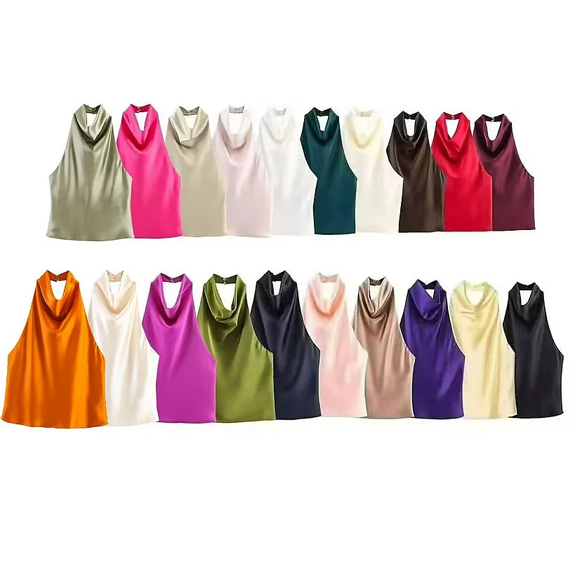 Women Halter Top Blouse Tops Sleeveless Skirt Skirts Matching Set Spring Summer