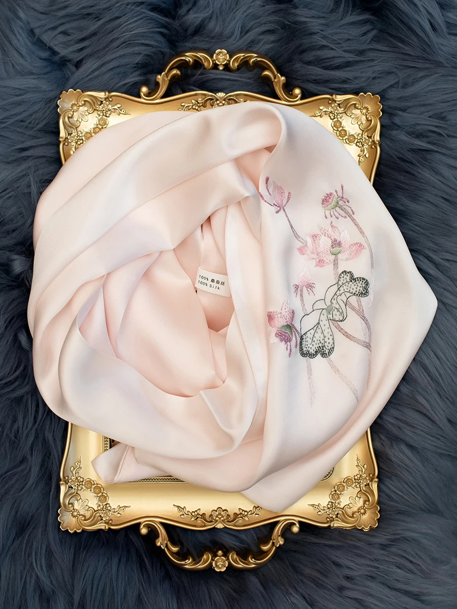 

Authentic Silk Scarf Women's Versatile Suzhou Embroidery Shawl Multipurpose Long Rectangle Chinese Style for Spring Autumn Su...