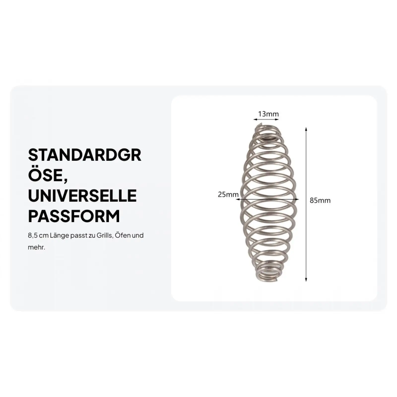 

2 пружины для ручки гриля, прочные, из стали, овальные, износостойкие, эластичные, для гриля, дровяных печей, садовых печей, кемпинга