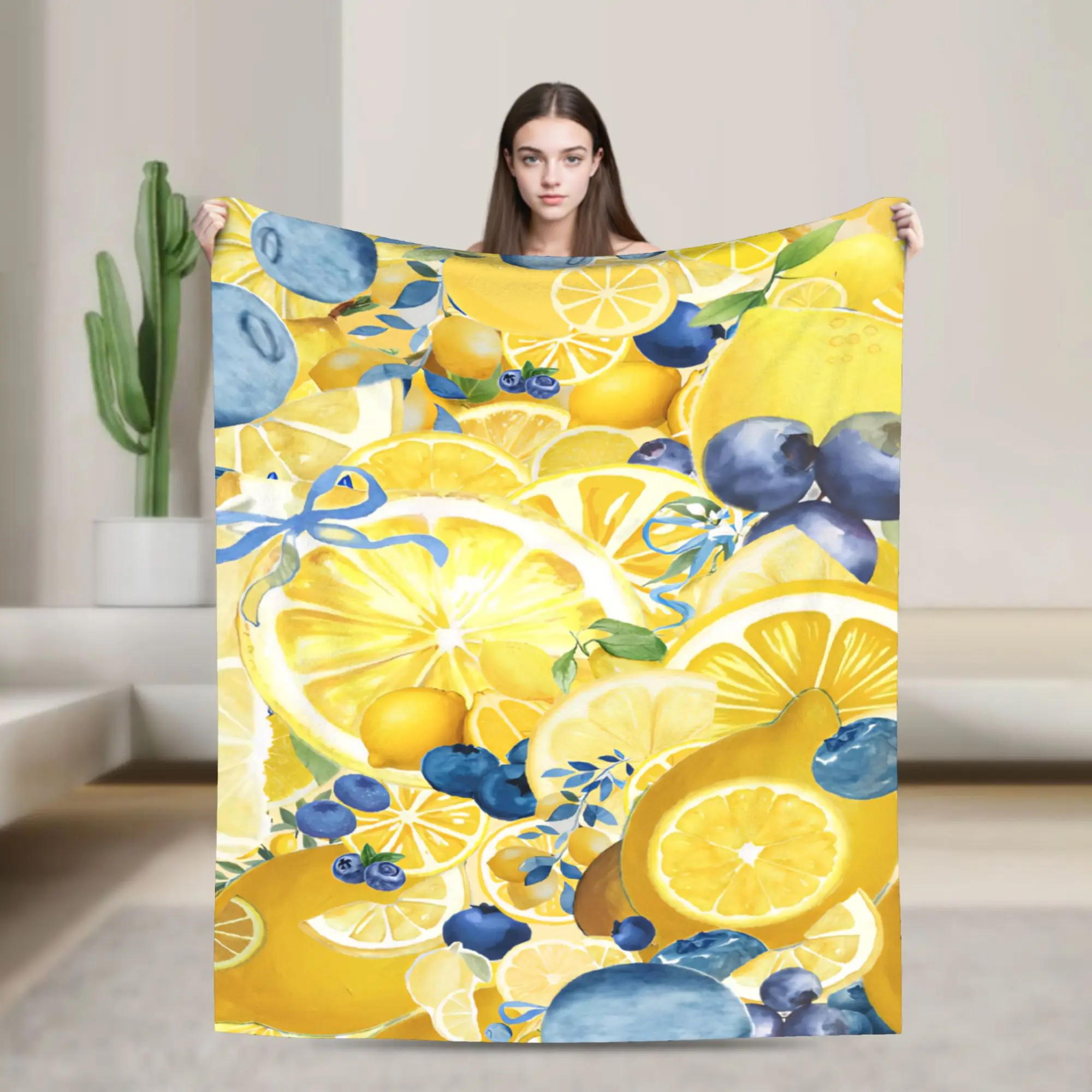 Lemon Sicily Rectangle Accessories Blankets Soft Flannel  Throw Blanket Cozy Bedding Throws