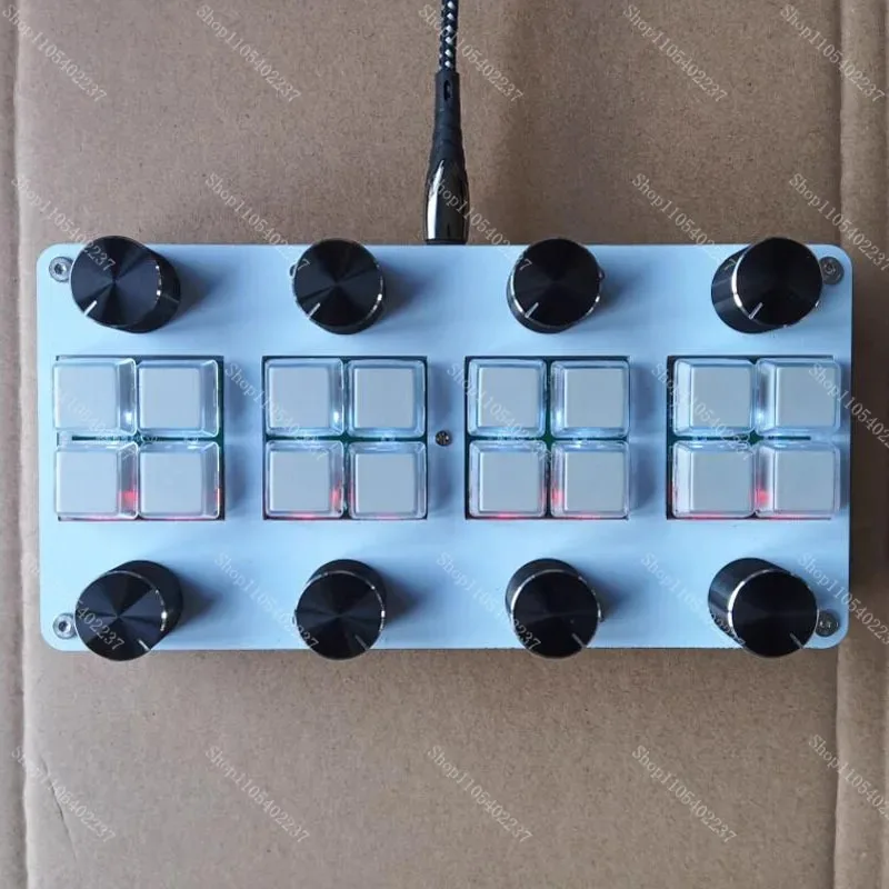USB C MIDI CC Controller with 8 Switches 8 Damping Knobs for DAW Driverless