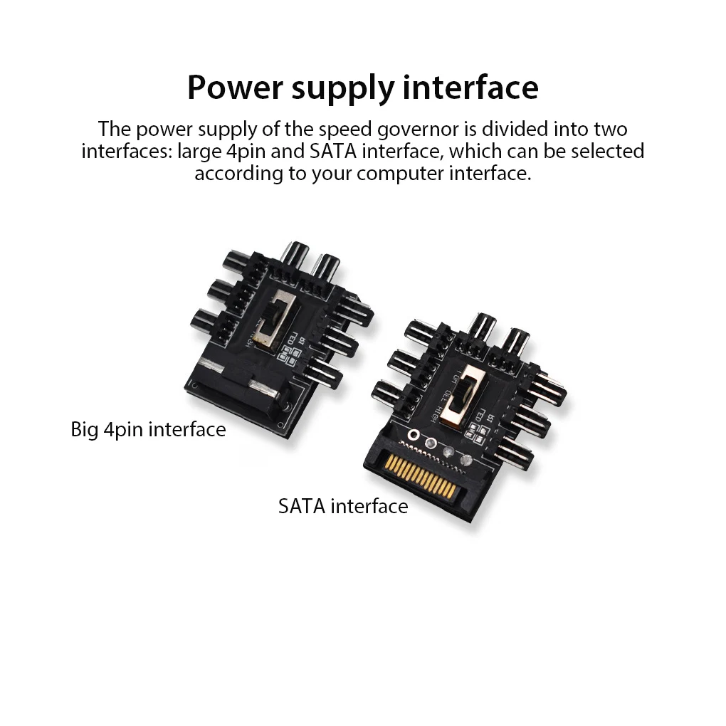 جهاز تقسيم محور مروحة اللوحة الأم للكمبيوتر ، التحكم في السرعة ، محول مقبس الطاقة