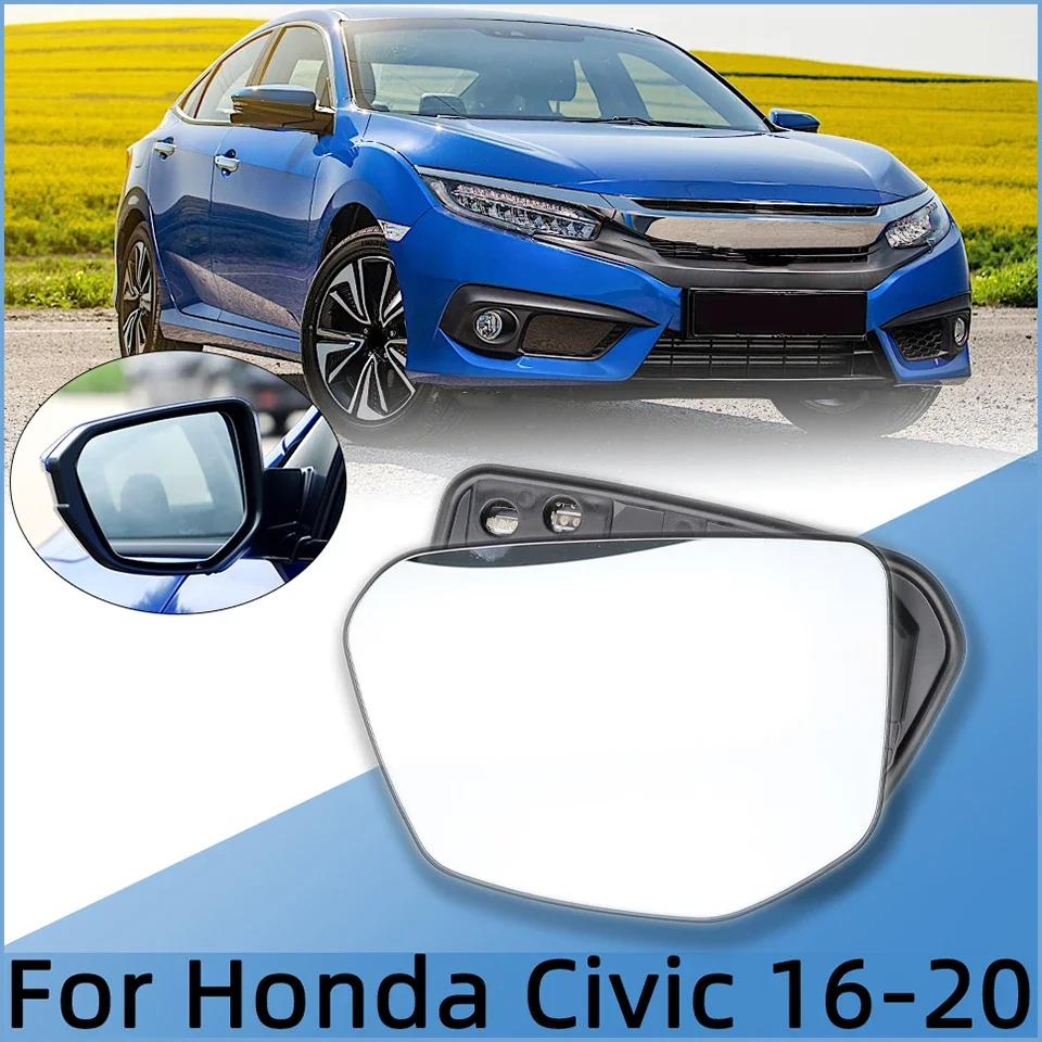 

Left Right Auto Outer Parts Heated Rearview Side Mirror Glasses Heating Lens For Honda Civic 2016 2017 2018 2019 2020 FC1 FC7