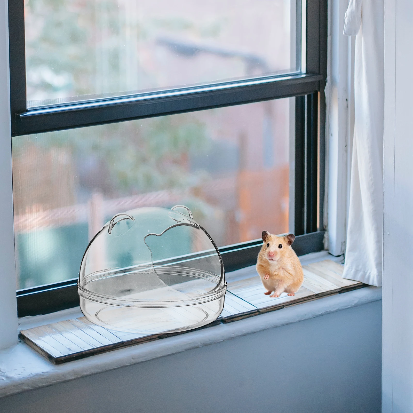 

Hamster Bathroom Container Transparent Basin Bathing Tub Cage Toilet Small Pet House Easy Clean Anti Skid Smooth Edge