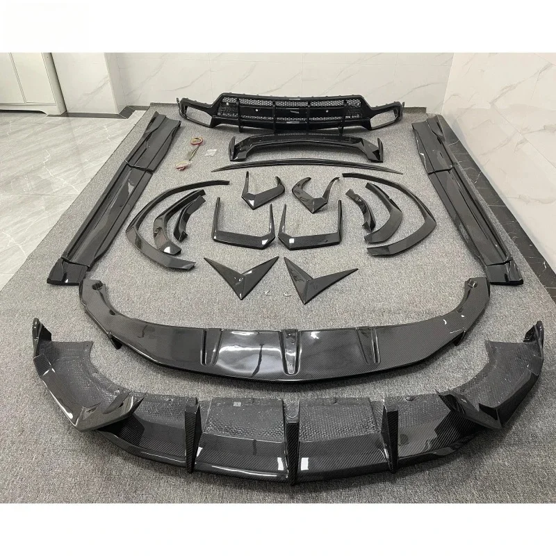 Exterior Accessories Dry Carbon Fiber Car Topcar Style Conversion Body Kit Hood Front Lip Spoiler Rear Diffuser Durle