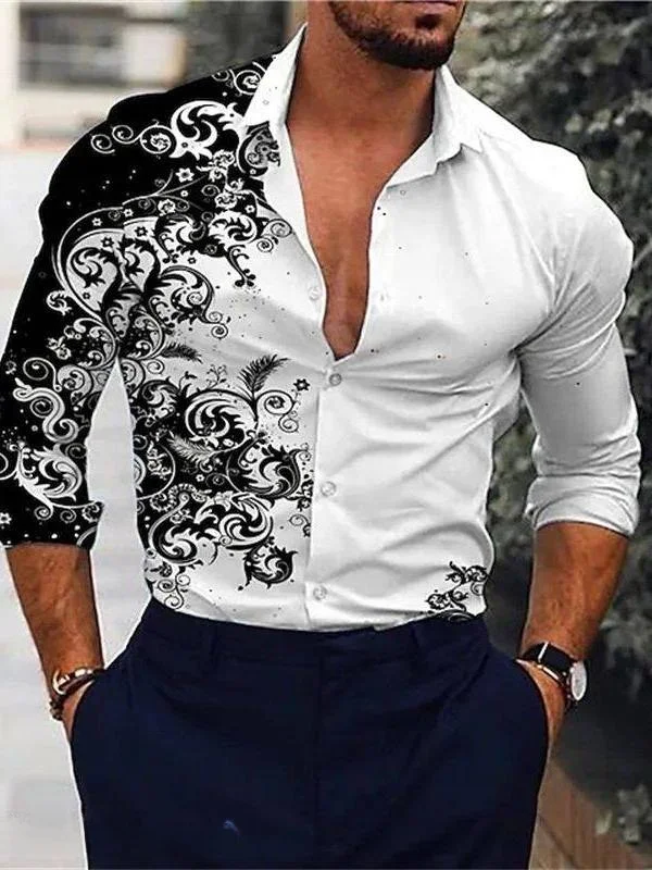 

Classic Long Sve Men's irt 9 Colors Loose Fit PU Leather Mid-Aged And ly Suitable CleanFit Sle Collar 3D Effect