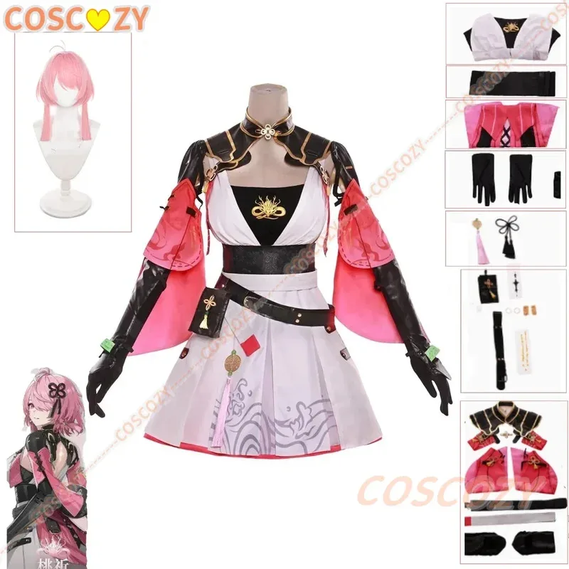 

Wuthering Waves Taoqi Cosplay Costume Pink Wig Game Taoqi Dress Halloween Christmas Costume Female Party Comic Con Outfits