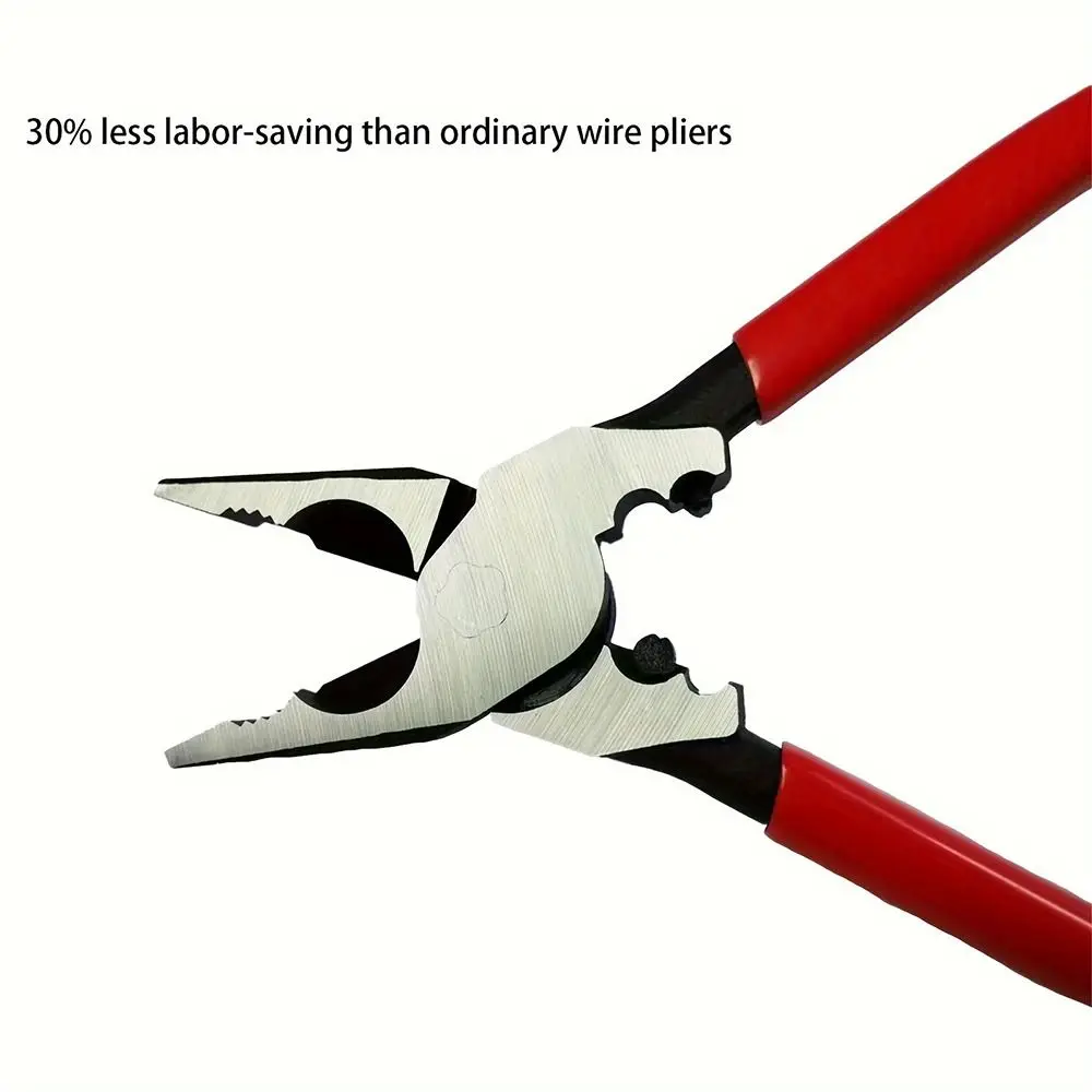 1Pcs Steel Wire Wire Pliers Labor-Saving Multi-Functional Electrician Tool with Nonslip Handle 9 inch Flat Mouth Pliers