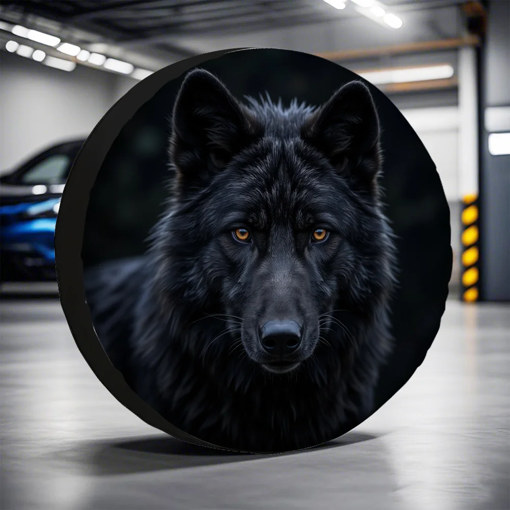 capa-de-pneu-com-estampa-plana-2d-com-design-de-lobo-preto-feroz-feita-de-poliester-adequada-para-todos-os-tipos-de-veiculos