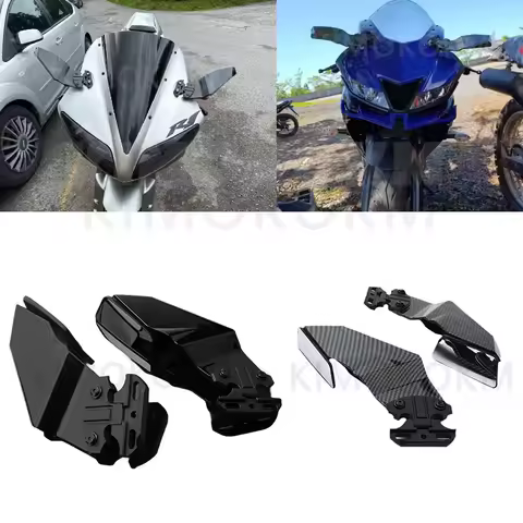 Motorcycle Carbon Fiber Side Mirrors Winglets Wind Wing Adjustable Rotating Rearview For Honda CBR500R CBR CBR650R CBR1000RR