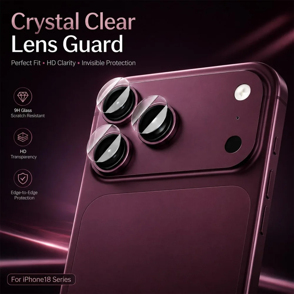 1-5Sets HD Tempered Glass Camera Protectors for IPhone 18 ProMax/18 Duo/18 Pro Anti-scratch High-definition Individual Lens Film
