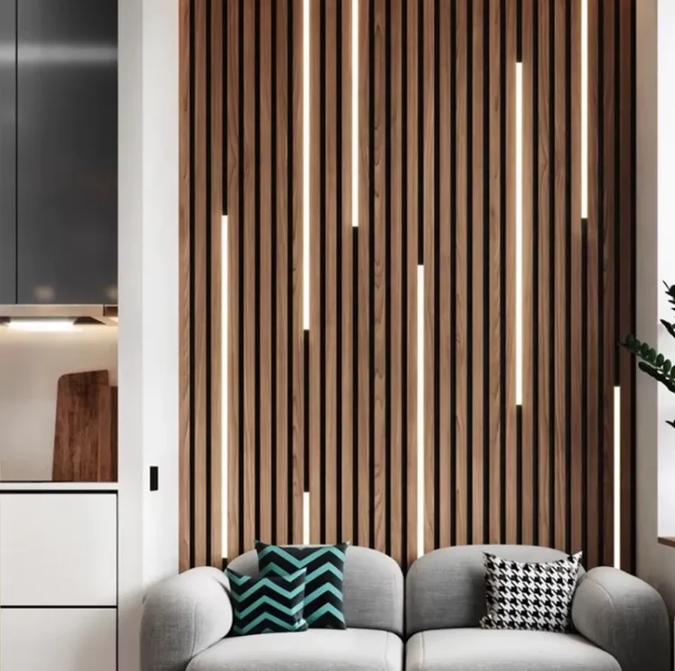 Acoustical Linear Wood Panel LED Slatted Wall Panels Lighting Black Led Light for Slat Wall Panels and Wooden Wall Light