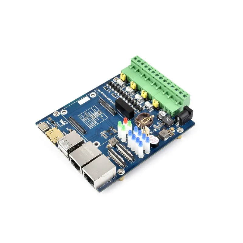 WaveshareDual ETH Quad RS485 Base Board (B) for Raspberry Pi Compute Module 4, Gigabit Ethernet, 4CH Isolated RS485