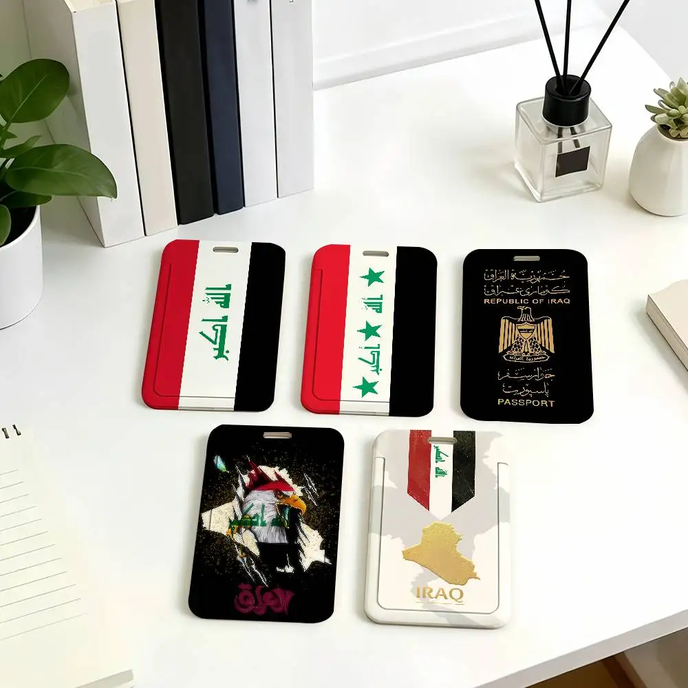 Nation Iraq Badge Card Holder Student ID Case Daily Use Subway Commute Work Cover Office School Bus Protector