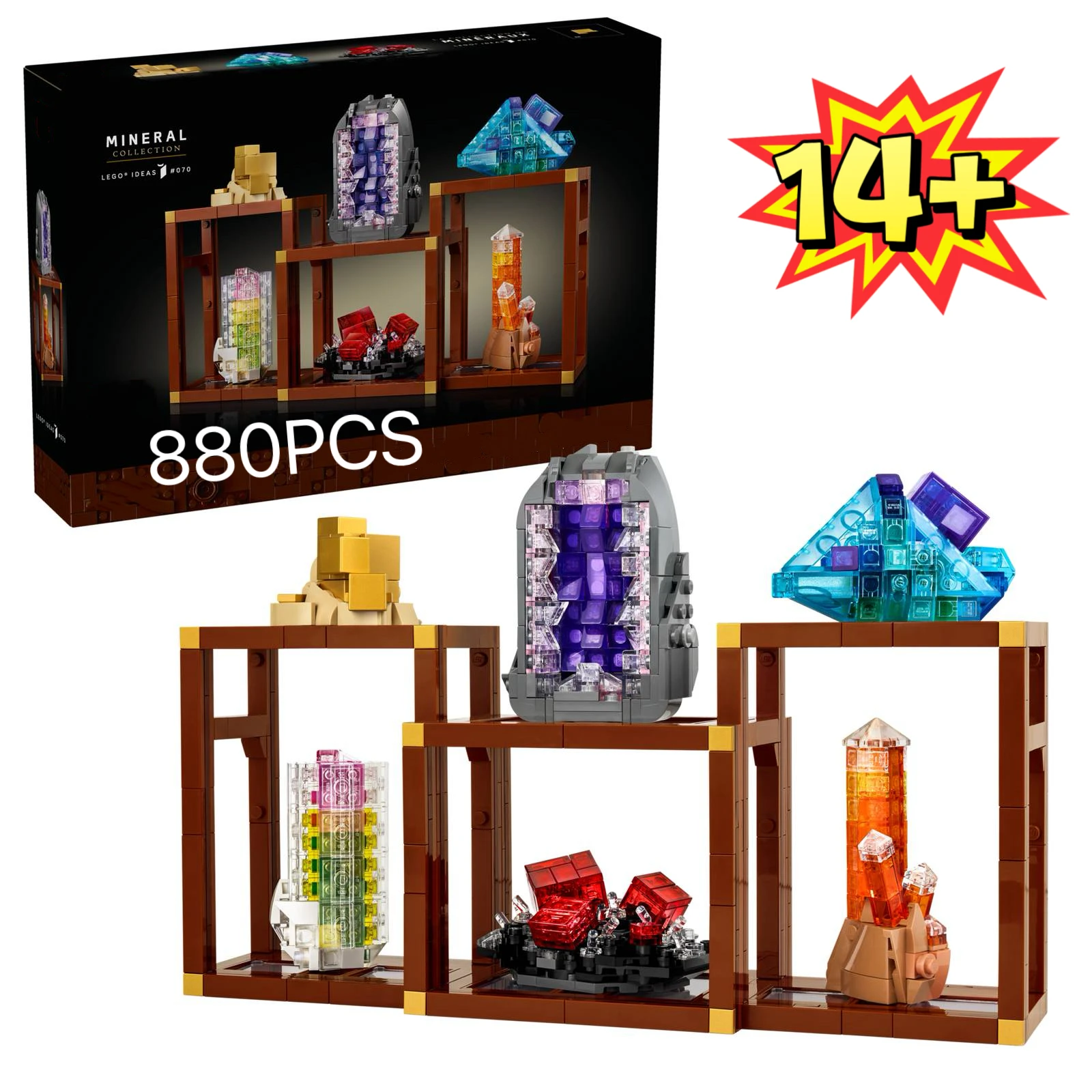 

Набор строительных блоков MOC «Кристаллическая коллекция минералов», 880 деталей, 21362, развивающий креативный подарок для детей и взрослых