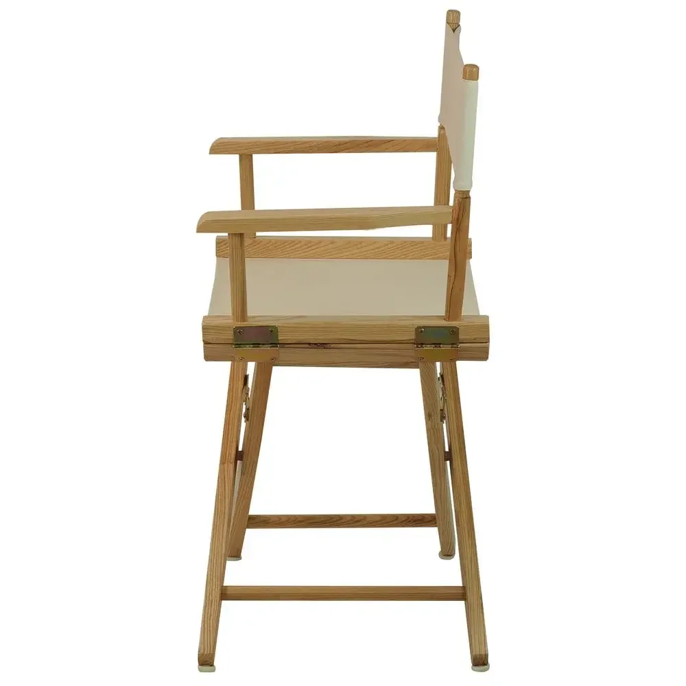 Wide Director Chair Solid Oak Frame Extra-Wide Seat Color Options