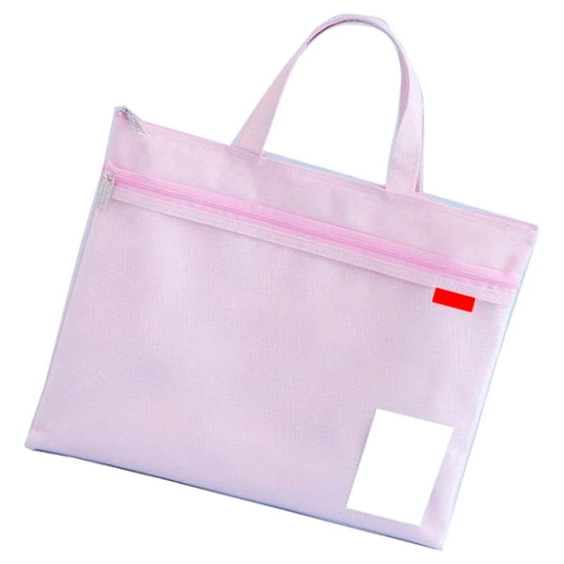 메쉬 지퍼 파우치 더블 포켓 방수 파일 가방 손잡이 문서 보관함