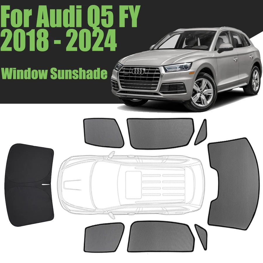 

Custom Car Window Sunshade For Audi Q5 FY 2018 - 2024 Magnetic Curtain Mesh Front Windshield 2019 2020 2021 2022 2023