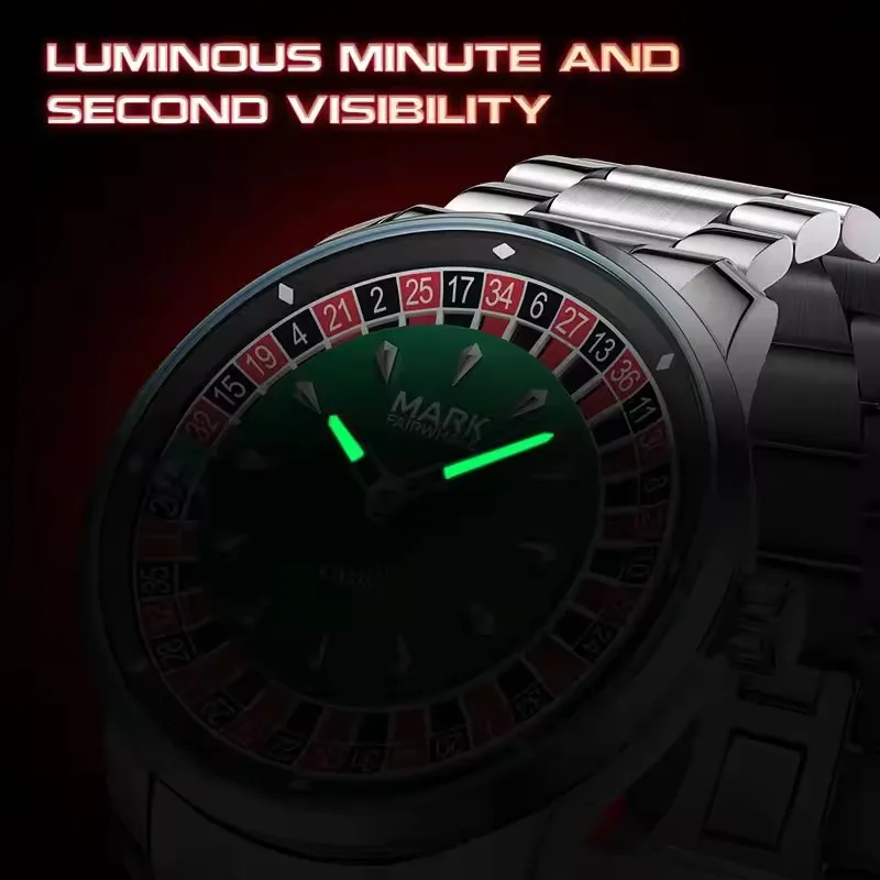 مارك Fairwhale 5031 جديد 2025 أفضل ماركة ساعة رجالي كوارتز أرقام عربية عجلة قرص دوارة ساعة أوتوماتيكية الماس مضيئة