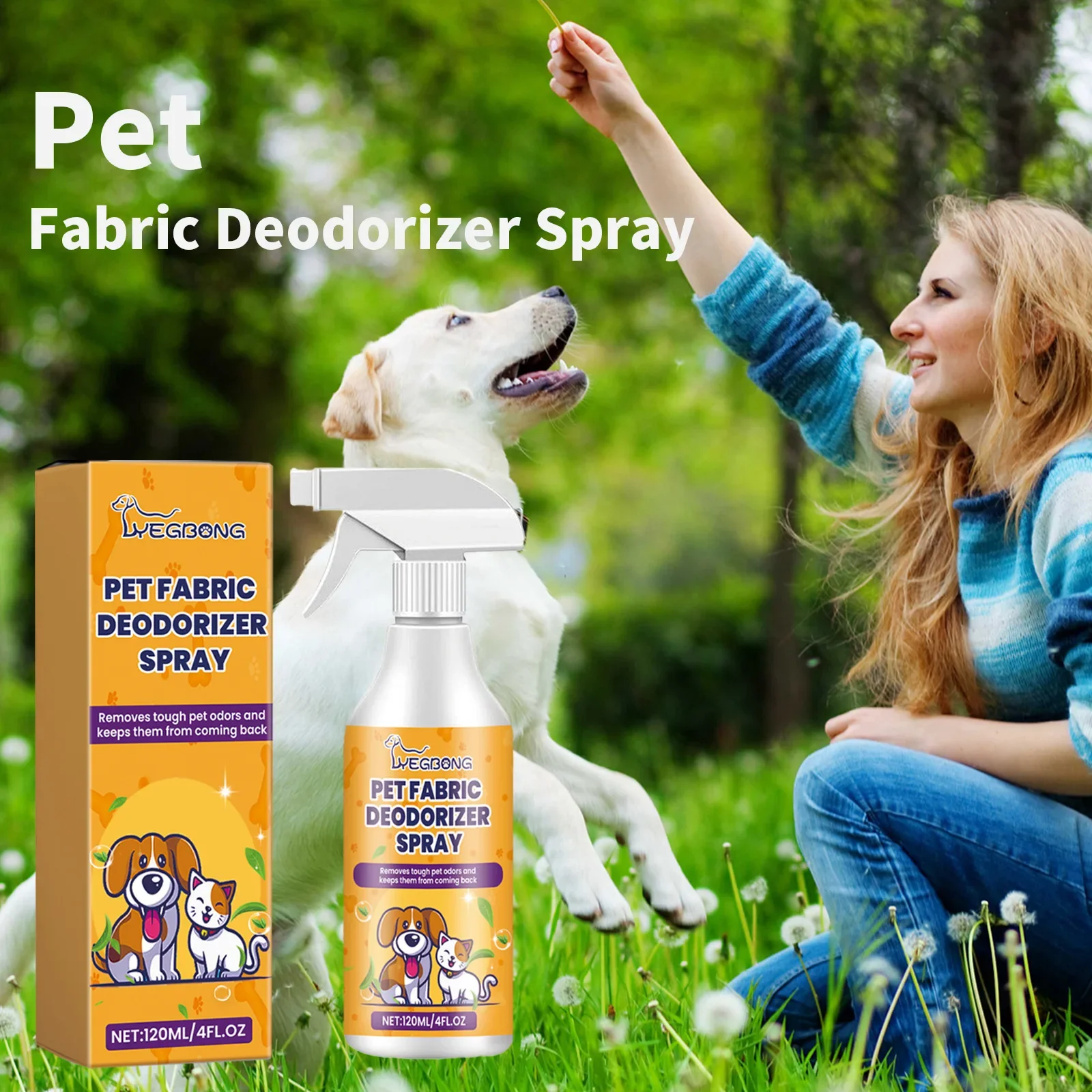 Yegbong Pet Deodorant Spray, Clean Pet Odor, Indoor Air Fresh and Long-lasting Fragrance Deodorant