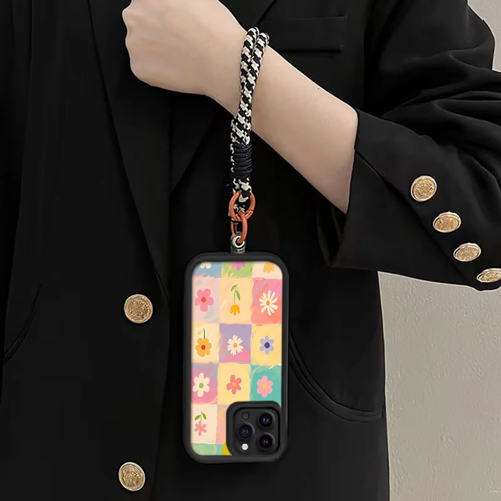 Karierte Gänseblümchen-Riemen-Handyhülle für Samsung Galaxy Note 20 Ultra S24 S25 S26 Plus S24 S23 S22 FE S23 S24 S25 Ultra Cover – Detail 4