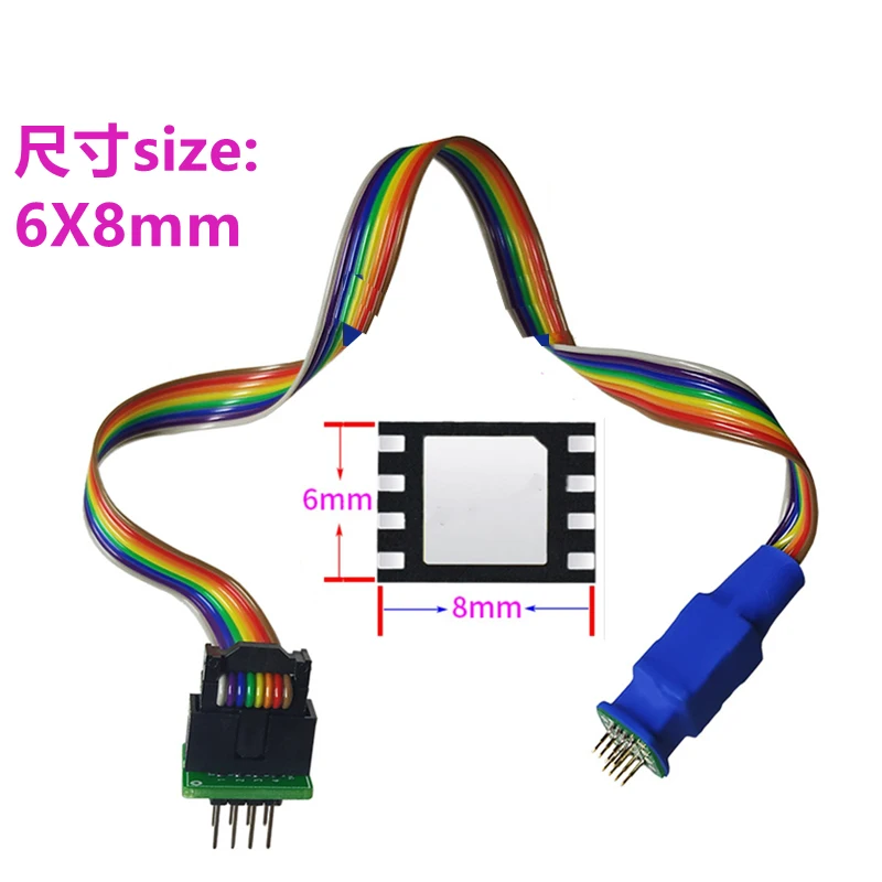 2023 QFN8 DFN8 WSON8 Chip Probe Line Test Adapter Socket Read Write Burning  Pin 1.27 6x8 6X5 for CH341A TL866 RT809H/F