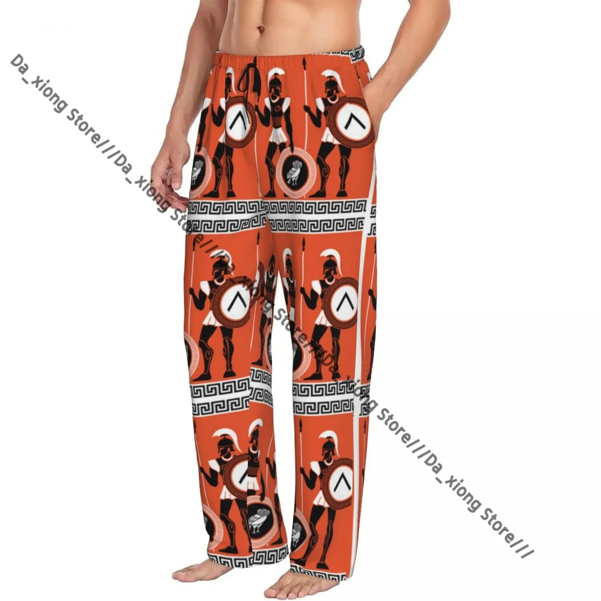 Ancient Greek Warriors Mens Pajamas Pyjamas Pants Lounge Pants Sleep Bottoms