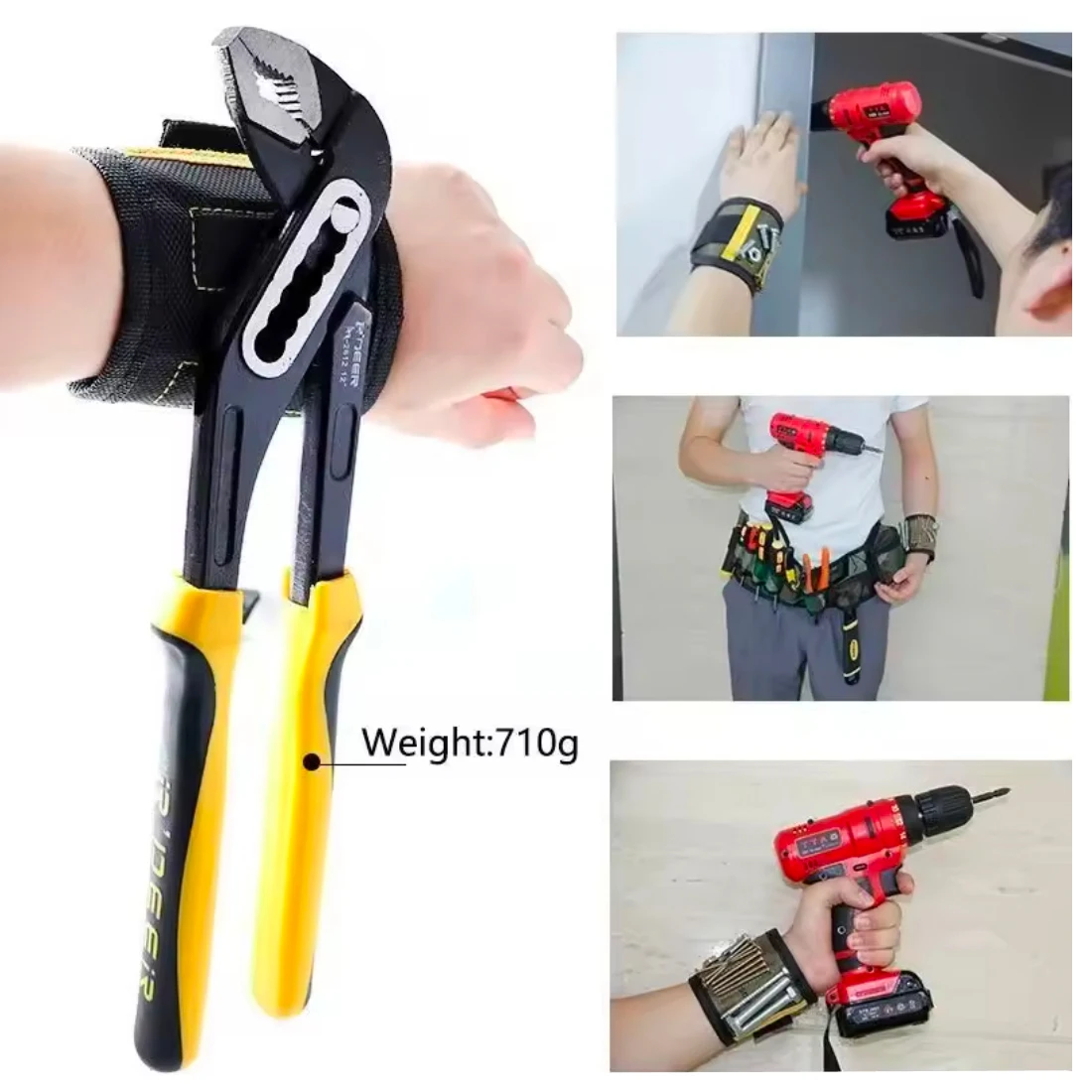 SenNan Magnetic Wristband for Holding Screws Nail Drilling Bits,Wrist Tool Holder Belts with Strong Magnets Gadgets for Unisex - Image 3