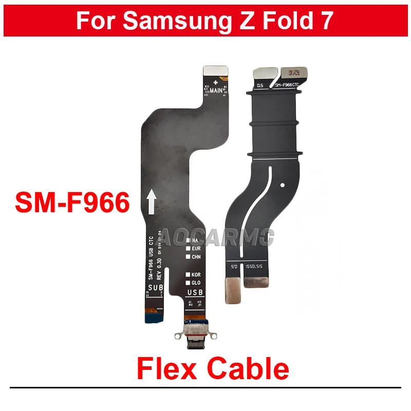 

Для Samsung Galaxy Z Fold 7 SM- F966 Fold7, порт для зарядки, подключение материнской платы, ЖК-экран, ось вращения, основной гибкий кабель