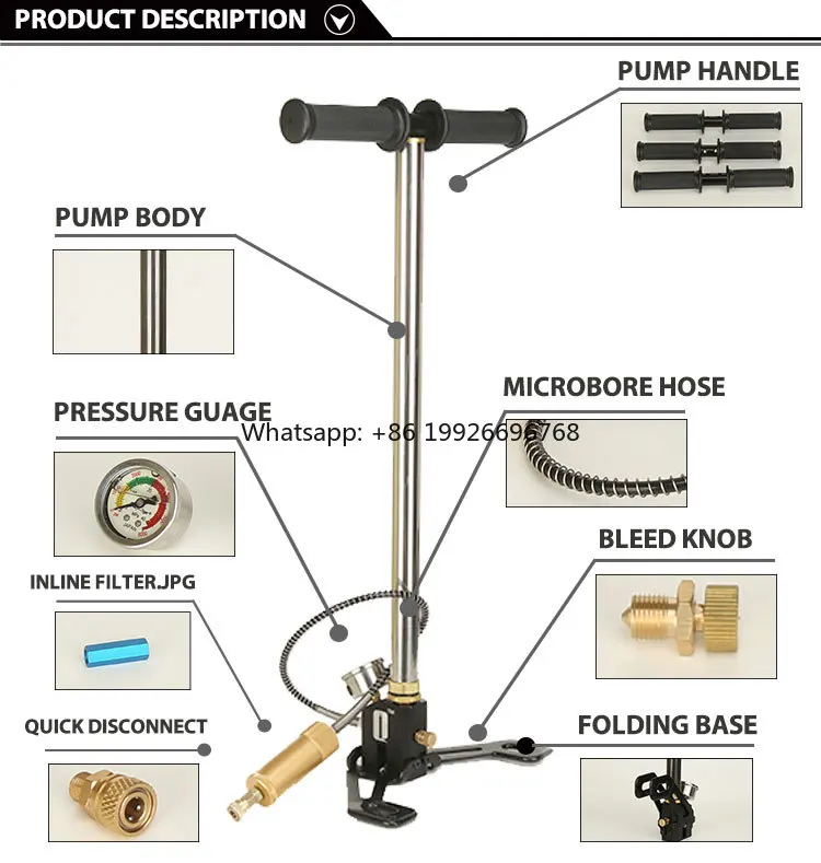 

Air Compressor Diving Mini air tank High Pressure Hand Pump 3000psi factory